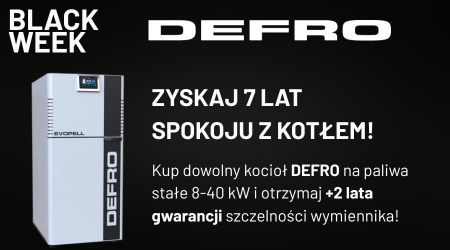 DEFRO – Black Week: aż 7 lat gwarancji na kotły!