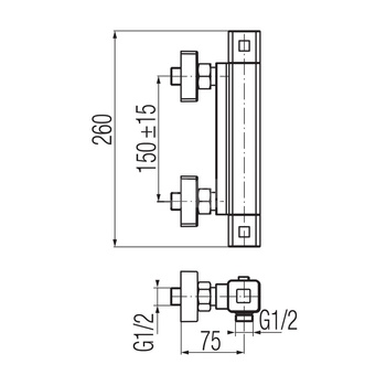 ESTILL SQUARE PLUS Bateria natryskowa termostatyczna