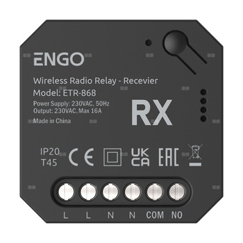 Przekaźnik bezprzewodowy EngoLink, nadajnik+odbiornik sterowany radiowo, 868Mhz, 230V