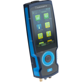 Sensor O2, CO/H2, pomiar ciągu kominowego, pomiar ciśnienia, analizator spalin AFRISO EUROLYZER S1 pro, bez drukarki, z walizką