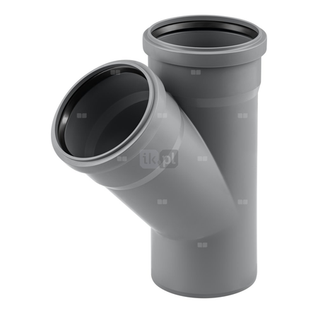 Trójnik MAGNAPLAST HT PLUS HTEA 45' PP DN 75 (ww x ww x wz), kolor szary