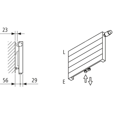 Kermi ściana grzewcza HHV11 840x61x4600 pozioma,RAL9016,6bar,z osłoną,prawa,L540