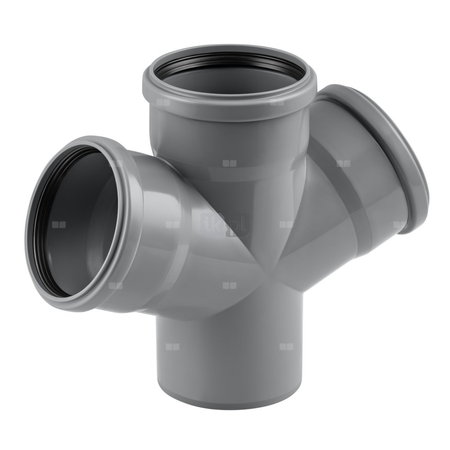 Czwórnik MAGNAPLAST HTDA do kanalizacji pp, 110 mm, mufa wciskowa x mufa wciskowa x mufa wciskowa x końcówka wciskowa