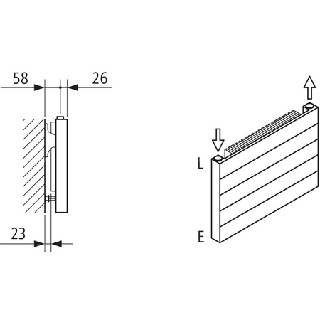 Grzejnik płytowy typ 11 KERMI HHN, z osłonami wym. 770 x 2800 mm, kolor biały, moc 2604 W