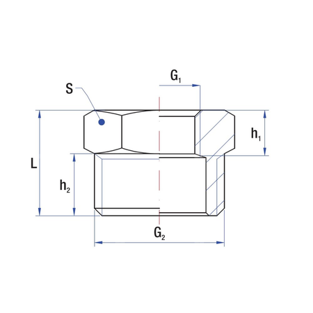 Złącze redukcja RUMET mosiądz 2'' x 1'' (GZ x GW), 32 mm
