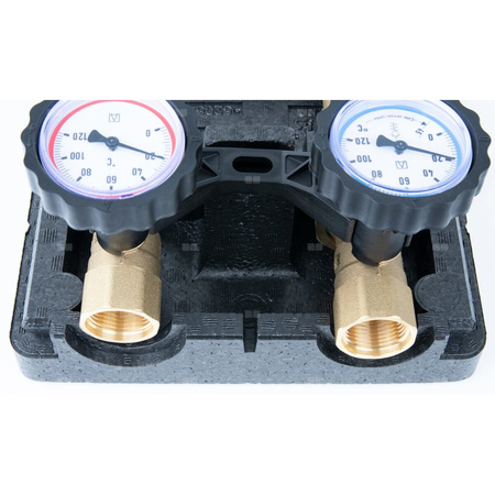 Grupa pompowa AFRISO PrimoTherm K 180-2 DN 25 WP 3-WM GZ x GW 1 1/2'' x 1'', z zaworem mieszającym, z izolacją, z pompą obiegową Wilo Para SC 25/6