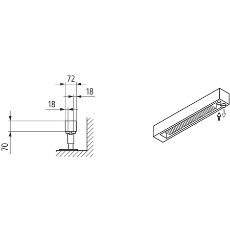 Konwektor Kermi Konvektor Typ21 BH70x72x5200mm QN1815, weiß, 6bar, o. Abd, AB 14
