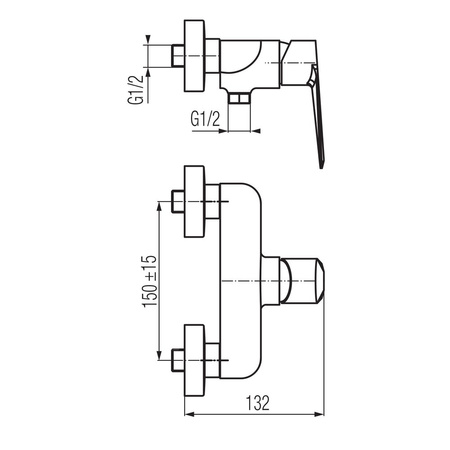 QUASAR Bateria natryskowa ścienna