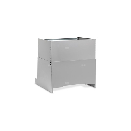 MS1 maskownica do instalacji hydraulicznej nad pompą ciepła o regulowanej wysokości co 25 mm, wysokość maskownicy od 42 cm do 62 cm, kolor srebrny