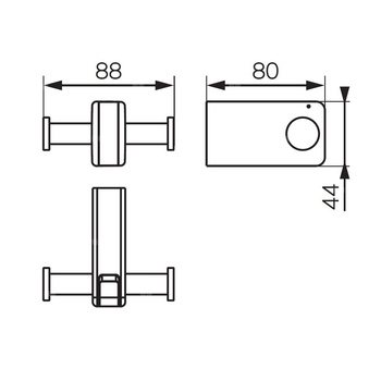 EMOTION wieszak podwójny, chrom