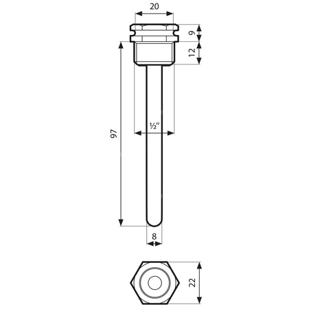 Rurka zanurzeniowa AFRISO 7 mm GZ L= 100 mm