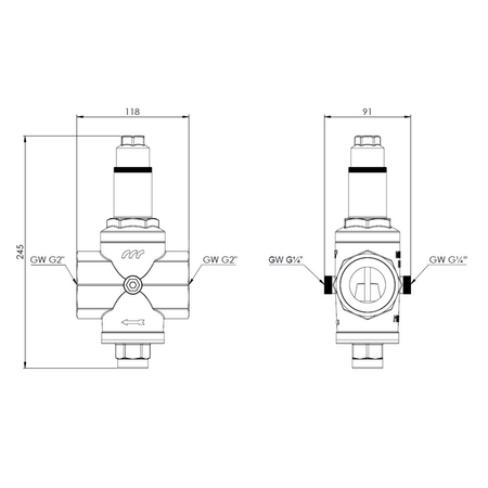 Regulator ciśnienia wody AFRISO BPR, GW 2''