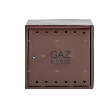 Punkt redukcyjno-pomiarowy na 2 gazomierze G4, w skrzynce z laminatu 600x600x250 - brązowy