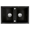 MEZZO II zlewozmywak granitowy 2-komorowy 48/78, grafit shine