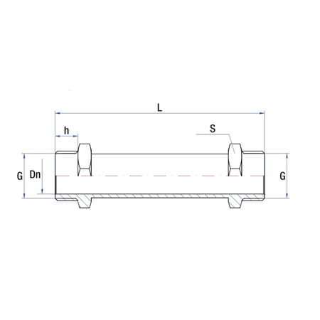 Przedłużka RUMET mosiądz 1/2'' x 1/2'' (GZ), 110 mm