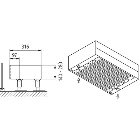 Konwektor Kermi Kon m. Str. Typ55 BH210x316x900mm QN2135, weiß, 6bar, o. Abd, AB Uni