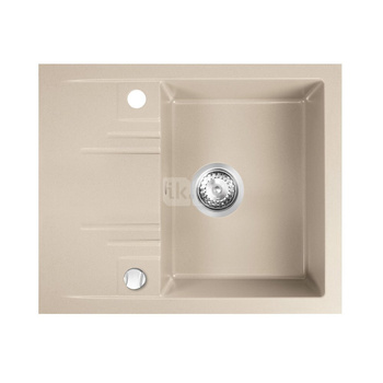 MEZZO II zlewozmywak granitowy 1-komorowy z ociekaczem 48/58, piasek