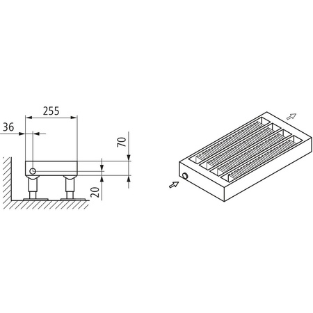 Konwektor Kermi Konvektor Typ54 BH140x255x1200mm QN1783, weiß, 6bar, o. Abd, AB Uni