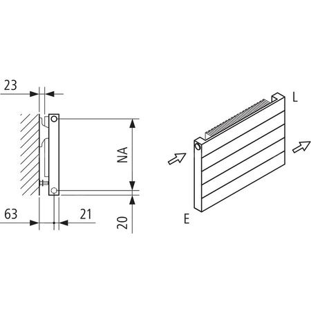 Grzejnik płytowy typ 11 KERMI HHN wym. 770 x 3200 mm, kolor biały, moc 3962 W