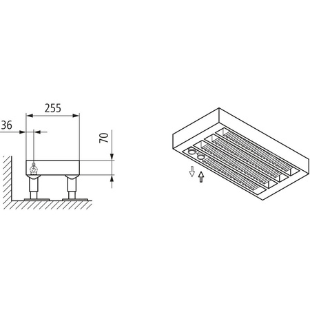 Konwektor Kermi Konvektor Typ54 BH280x255x2600mm QN6227, weiß, 6bar, m. Abd., AB Uni.