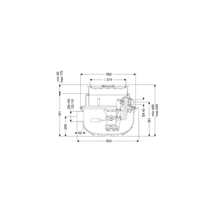 Przepompownia Aqualift S Compact Mono GTF500 do zabudowy z pokrywą pod płytki