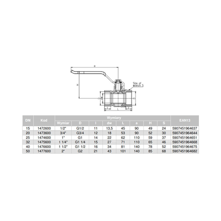Zawór kulowy VALVEX Oro mosiądz niklowany, PN16 1 1/4'' GW, uchwyt: dźwignia