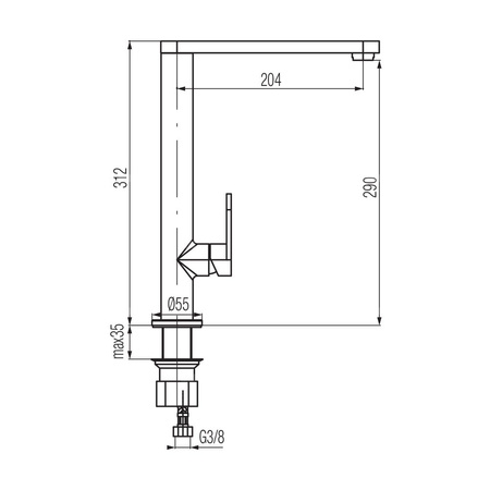ELL Bateria zlewozmywakowa stojąca z obrotową wylewką z perlatorem MIKADO