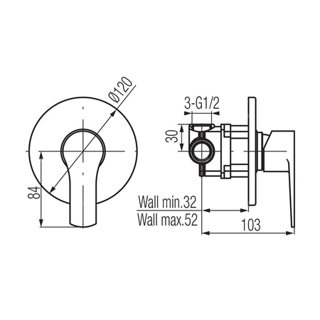 DALI Bateria natryskowa podtynkowa