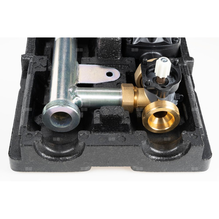 Grupa pompowa AFRISO PrimoTherm K 180-2 DN 25 AP 3-WM-SM GZ x GW 1 1/2'' x 1'', z zaworem mieszającym, z izolacją, z pompą obiegową AFRISO APH 361 25-7/180 mm, z siłownikiem arm 343 proclick