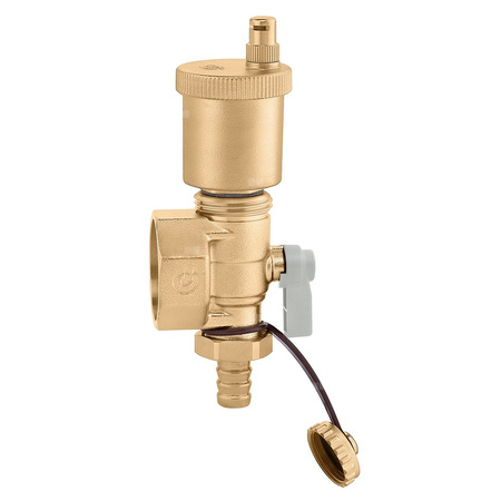 Korek z dwoma złączami bocznymi z dwupozycyjnym zaworem kulowym 1 1/4"