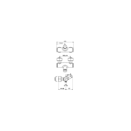 Samozamykająca armatura natryskowa VITUS vD-SC-M/u naścienna z mieszaczem