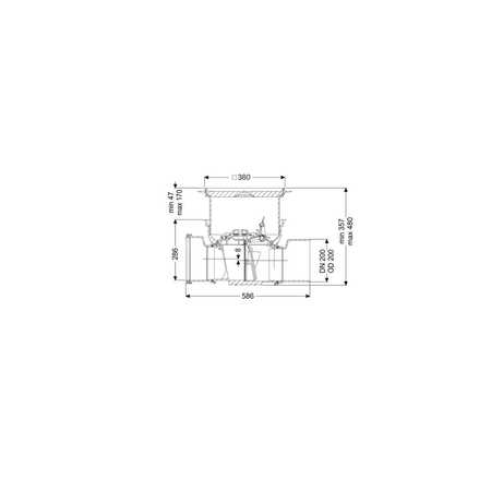 Zawór zwrotny Staufix DN 200 z 1 klapką z tworzywa z pokrywa pod płytki