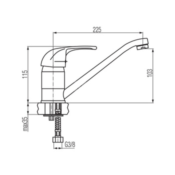 LOGIC bateria zlewozmywakowa stojąca z obrotową wylewką
