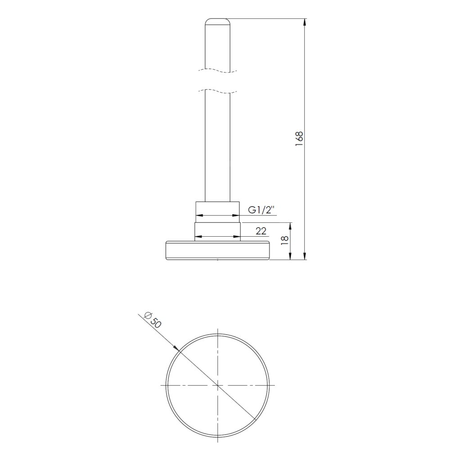 Termometr bimetaliczny AFRISO BiTh fi 50 mm 0…60'C tuleja 150 mm połączenie ax