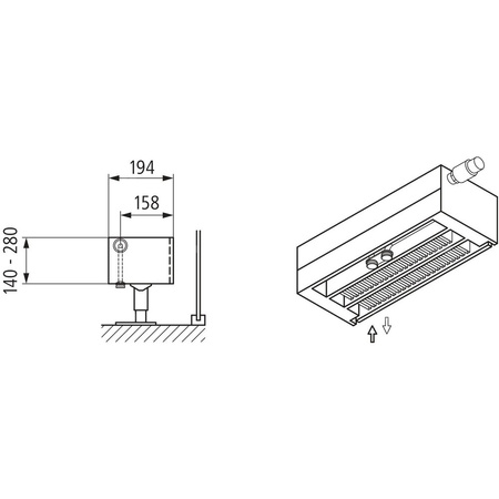 Konwektor Kermi V-Kon S Typ33 BH210x194x1000mm QN1432, weiß, 6 bar, m. Abd., Vent. re