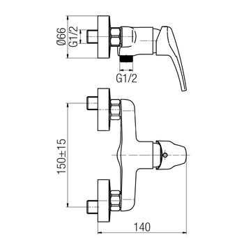 ECO Bateria natryskowa ścienna (bez akcesoriów)