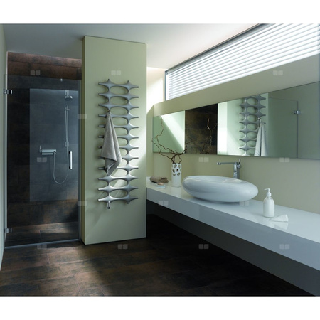 Grzejnik drabinkowy KERMI Ideos-V BH, wym. 1133 x 508 mm, kolor srebrny, moc 383W