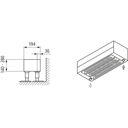 Konwektor Kermi Konvektor Typ43 BH280x194x3000mm QN5652, weiß, 6bar, m. Abd., AB Uni.