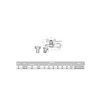 Zawór kulowy VALVEX Oligo mosiądz niklowany czerpalny, PN10 1/2'' GZ x złączka do węża, uchwyt: motylek