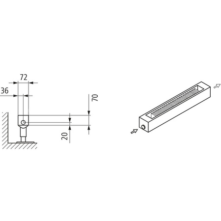 Konwektor Kermi Konvektor Typ21 BH70x72x4200mm QN1466, weiß, 6bar, m. Abd, AB 14
