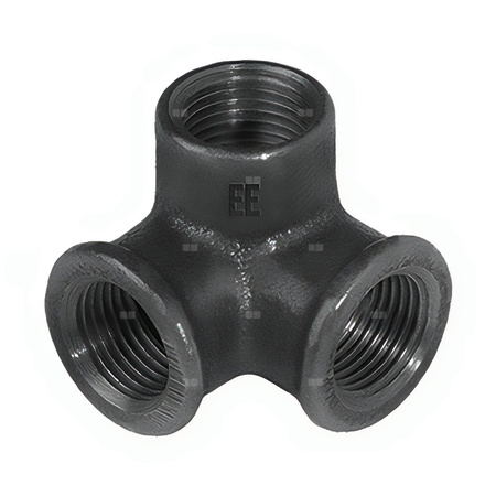 Trójnik ODLEWNIA ZAWIERCIE Za1/33/221 (narożnik) 90' żeliwo (czarny) 3/8'' (GW gazowy walcowy x GW gazowy walcowy x GW gazowy walcowy)