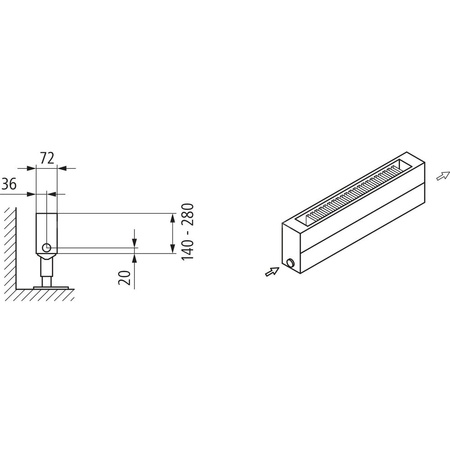 Konwektor Kermi Konvektor Typ21 BH280x72x1300mm QN1052,weiß,6bar,o. Abd.,AB Uni.