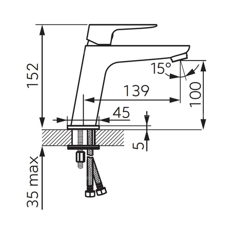 VITTO VerdeLine bateria umywalkowa stojąca, złoty
