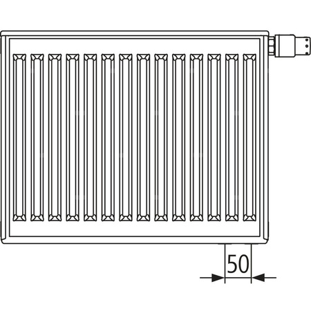 Grzejnik płytowy Kermi®X2® Profil-V typ 33 700x150x1000 biały,10 bar, z osłonami