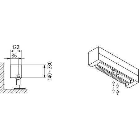 Konwektor Kermi Konvektor Typ22 BH280x122x3800mm QN4385, weiß, 6bar, o. Abd., AB Uni.