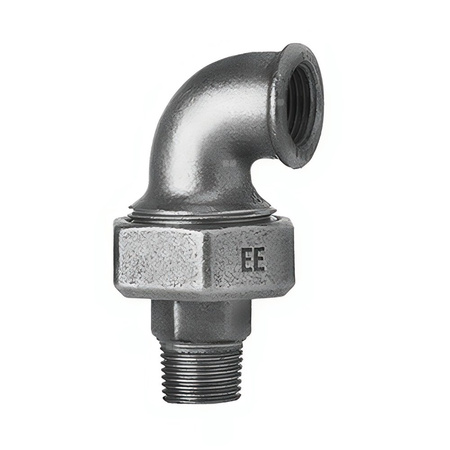Śrubunek kątowy 90' ODLEWNIA ZAWIERCIE UA2/11oru/97oru żeliwo (ocynk) 2'' (GW x GZ), z uszczelką