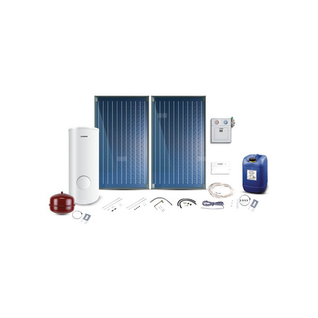 Pakiet solarny z 2 kolektorami słonecznymi SO5000TF FKC-2S oraz biwalentnym 300 litrowym zasobnikiem