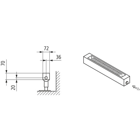 Konwektor Kermi Konvektor Typ21 BH210x72x1300mm QN898,weiß,6 bar, m. Abd., AB Uni.