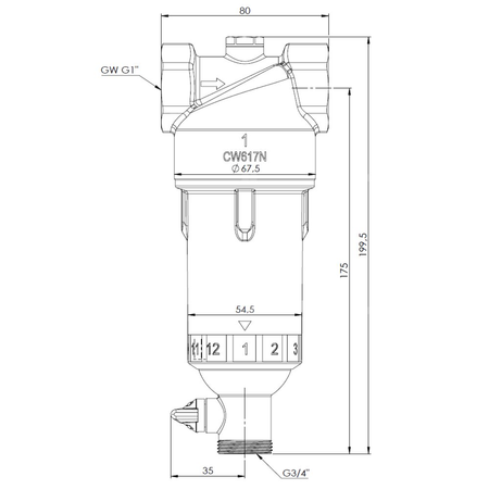 Filtr do wody AWF 130 z płukaniem ręcznym, GW G1''