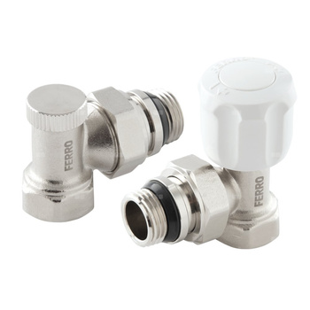Set zaworów grzejnikowych kątowych 1/2"